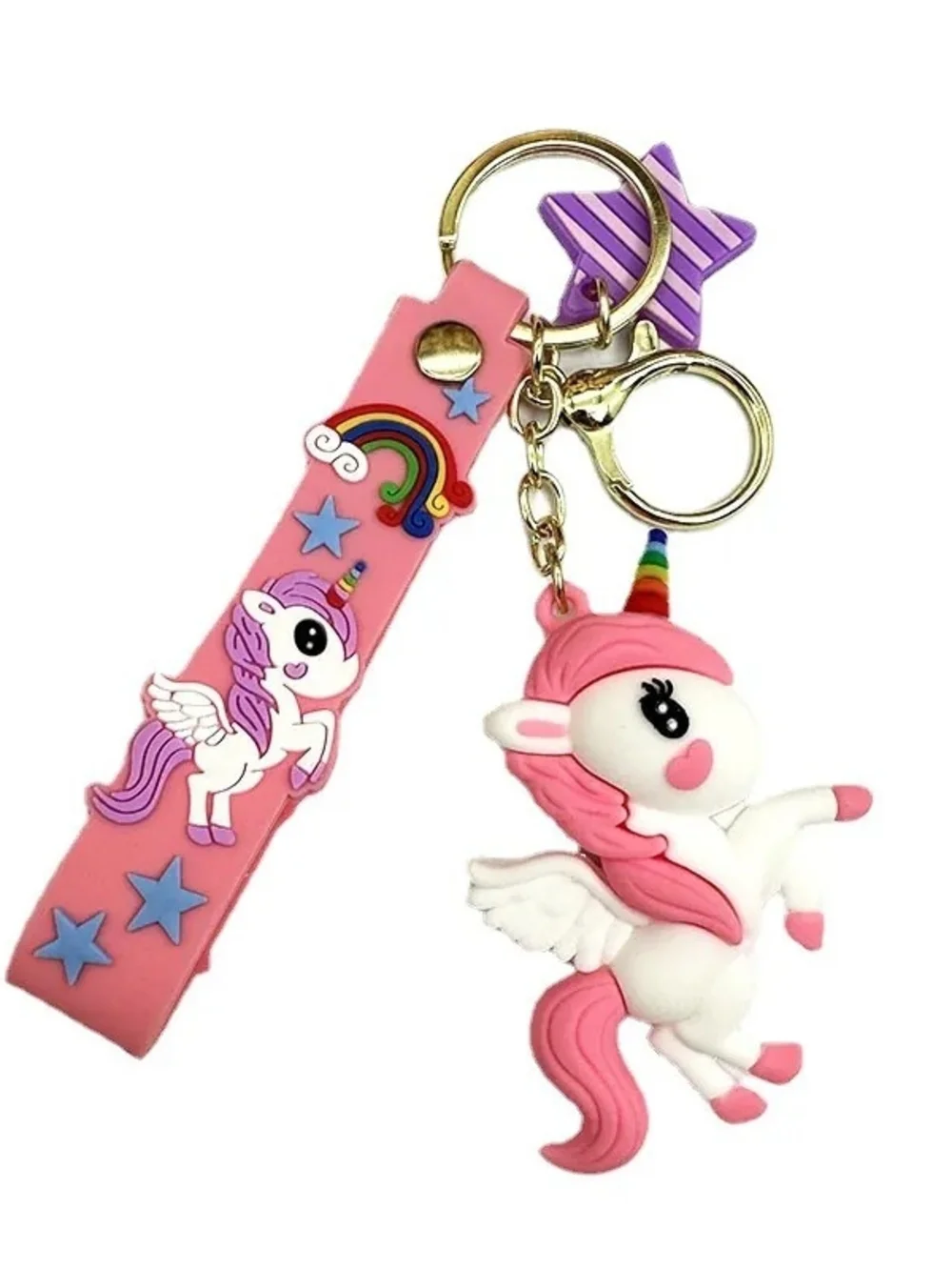 Cute Unicorn Keychain Set - Pink & Purple Kids Accessories